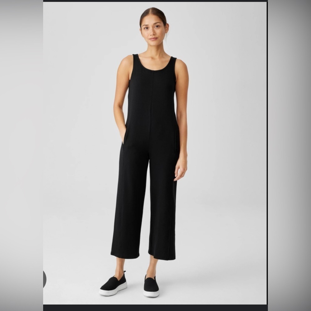 Eileen Fisher Cozy Brushed Terry Hug Jumpsuit size Petite Medium